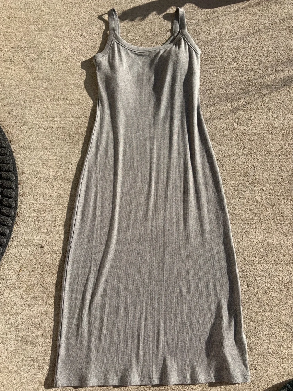 Abercrombie and Fitch grey bra free essential 90s rib dress maxi dress stretchy